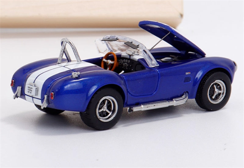 Fine works 64 Ford SHELBY 427S/C COBRA Limited Edition 499PCS ONLY Blue convertible with white stripes 1:64 Car Pre-built Model view4