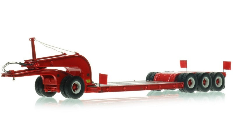1:50 Talbert  1960s 60-Ton Cableneck Lowbed w/ Single-Axle Dolly Heavy Haul Replicas  Red Diecast Model