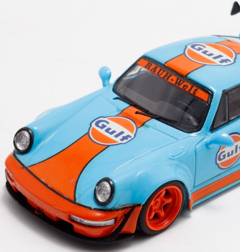 DECODE Porsche RWB 964 Exhibition gulf Limited Edition RAUH - Welt 1:64 Car Pre-built Model view6