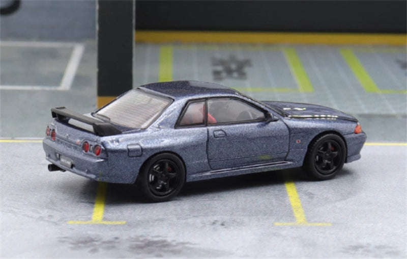 TIMEMICRO Nissan GTR R32 with figure metal gray Limited edition 1:64 Car Pre-built Model view7