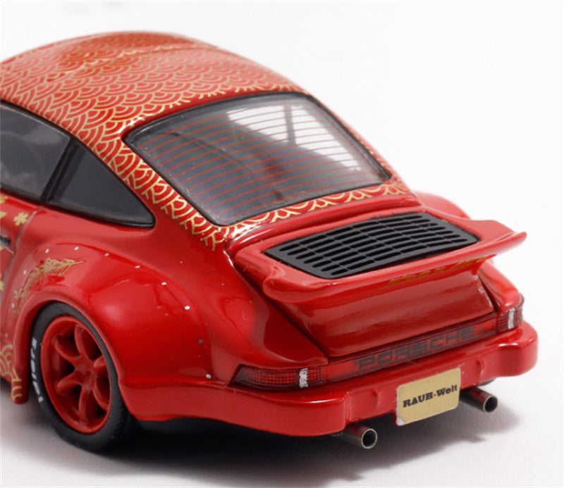mymodelcollect Porsche RWB 964 Red New Year's Edition Limited Edition RAUH - Welt 1:64 Car Pre-built Model view8