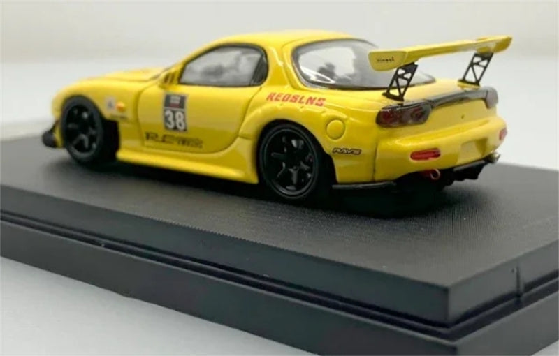 1:64 Mazda RX-7 RE Amemiya‌ Yellow 38# BSC DIECAST Limited Edition 499pcs ONLY Model