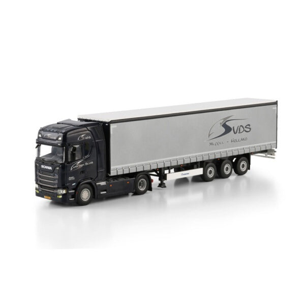 1:50 SCANIA VAN DER SLUIS S CS20H 4X2 CURTAINSIDE TRAILER 3 AXLE WSI   Diecast Model
