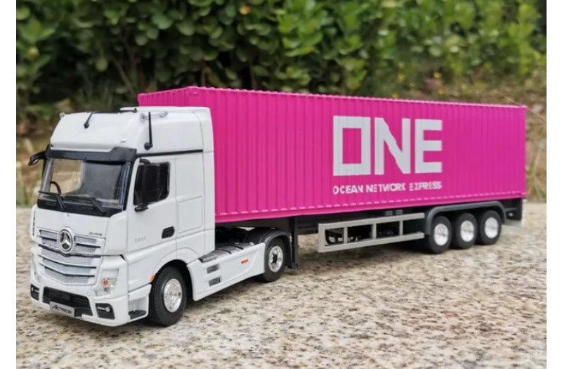 Mercedes ACTROS Shipping Container Truck ONE coating 1:50 Truck Pre-built Airliner Model Display view1