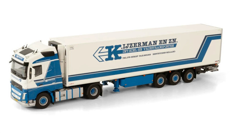 WSI VOLVO FH4 GLOBETROTTER 4X2 REEFER TRAILER - 3 AXLE IJZERMAN TRANSPORT 1:50 Truck Pre-built Model