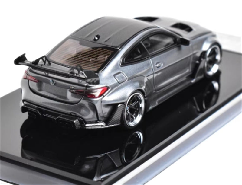 1:64 BMW G82 M4 ADRO BODY KIT Widebody Titanium Steel Grey SW DIECAST Limited Edition 500pcs ONLY Model