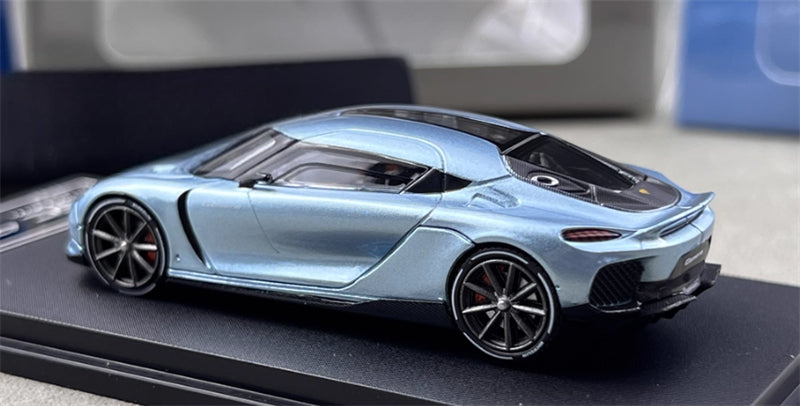 HKM Premium & BriScalemicro Koenigsegg Gemera Ice blue 1:64 Car Pre-built Model view5