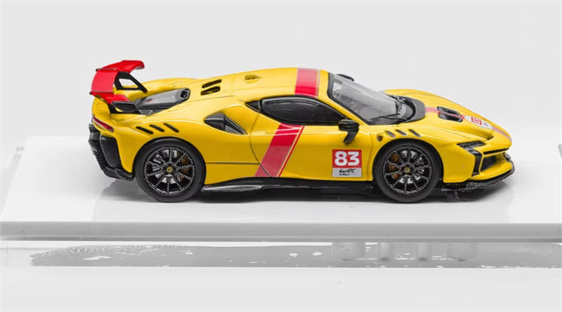 DMH Ferrari SF90 XX Spider Prancing Horse supercar Yellow 83 # - Hardtop Limited Edition 999PCS ONLY 1:64 Car Pre-built Airliner Model Display view3