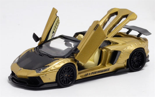 Rhino Model Lamborghini Aventador LP700-4 LBWK Convertible gold Limited Edition 499PCS ONLY 1:64 Car Pre-built Model view1