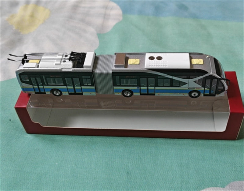 Beijing Public Transport BJD-WG180N Beijing Bus BTR3 Youth Civilization articulated trolley bus Beijing Bus Packaging Blue - Silver 1:110 Bus Pre-built Model view2