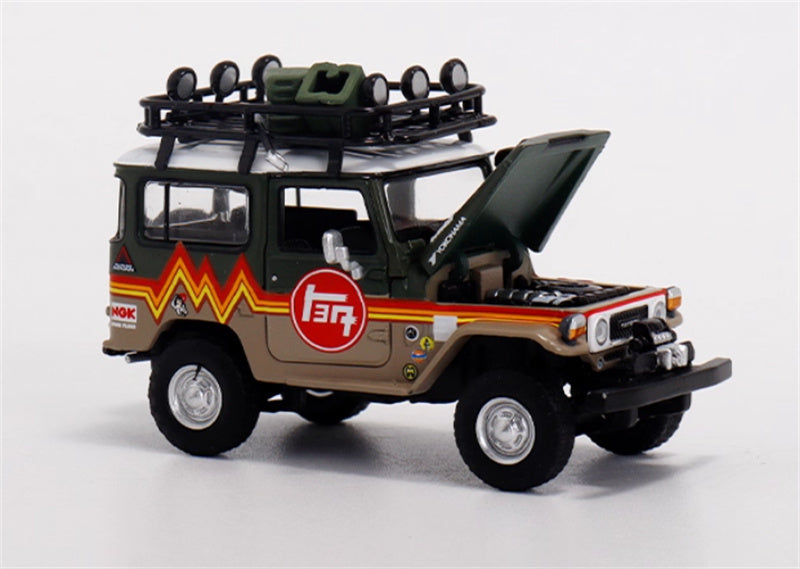 Rhino Model Toyota FJ40 Land Cruiser J40/LC40 Brown green dual splicing 1:64 Truck Pre-built Model view9