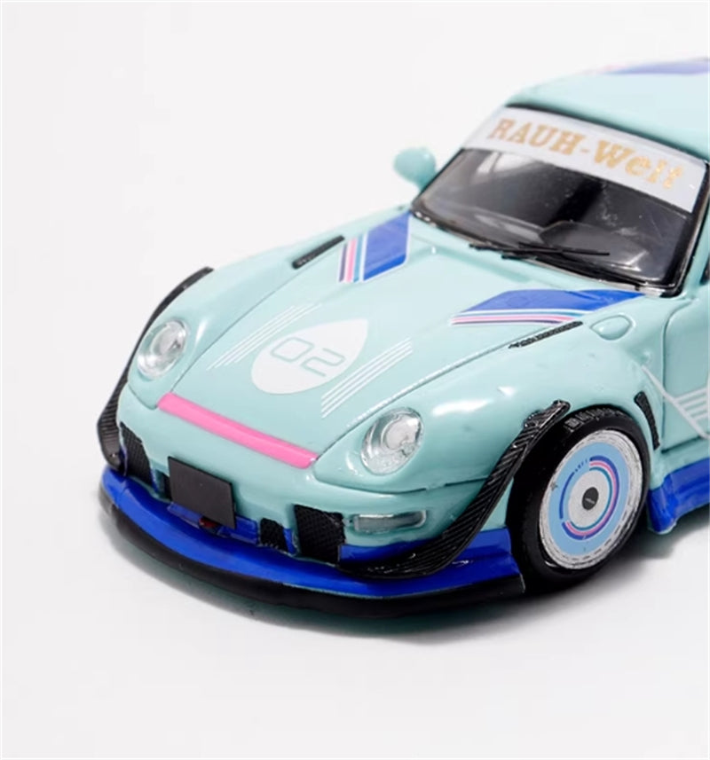 1:64 Porsche 911 RWB 993 Tiffany blue #2 Tiffany Blue #2 Luminous SW DIECAST Limited Edition 499pcs ONLY Model