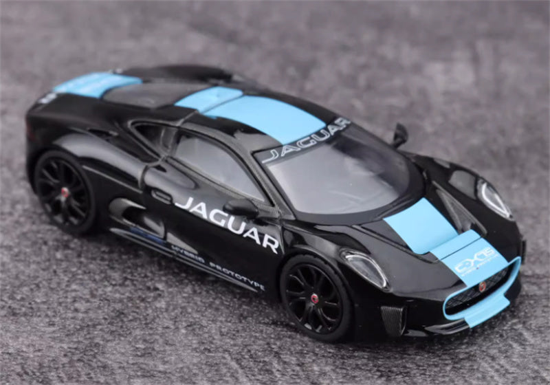 MINIGT Jaguar C-X75 Black blue stripe color box packaging 1:64 Car Pre-built Model view5