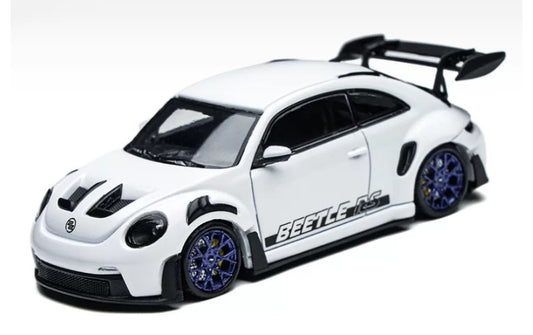 1:64 Volkswagen Beetle RS  White - Blue Wheel TimeMicro & PSC DESIGN   DIECAST Model