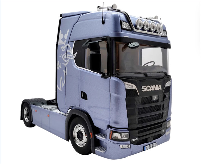 NZG SCANIA 730S Blue V8 transport vehicle + double-layer trailer 1:18 DIECAST Truck Lorry