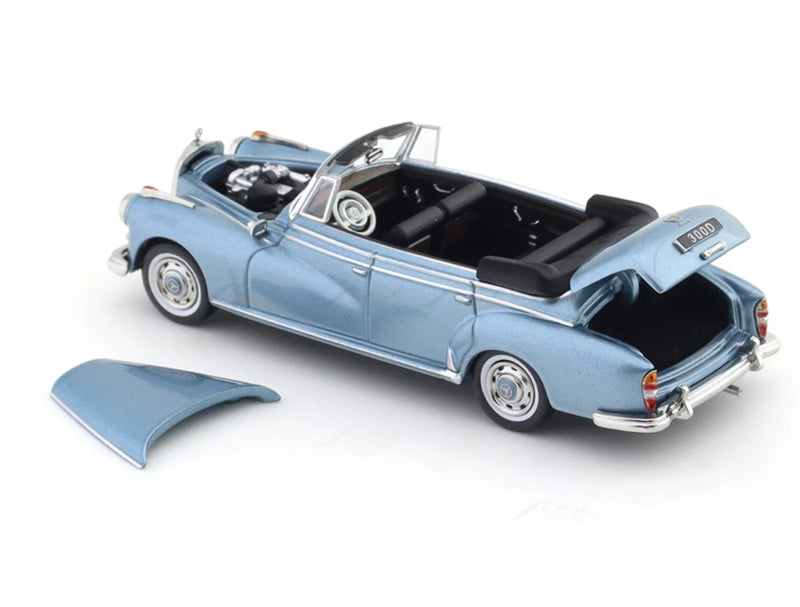 GFCC Mercedes Benz 300D 1959 Convertible Ice Blue LHD 1:64 car Pre-built Model view4