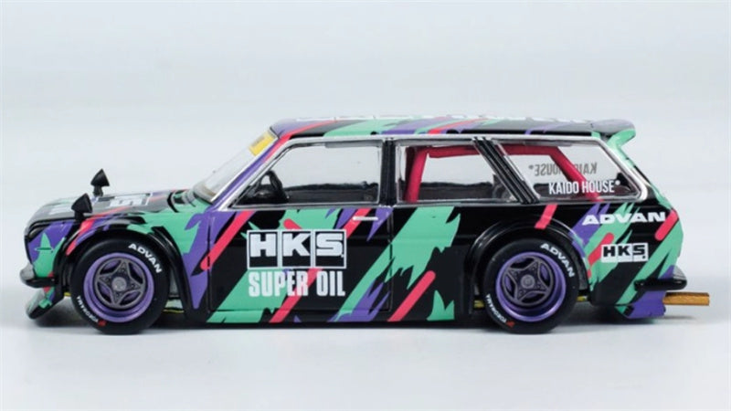 KaidoHouse x MiniGT Datsun Kaido 510 Wagon HKS V1 color box packaging 1:64 Car Pre-built Model view4
