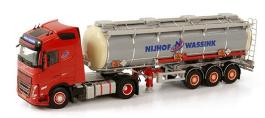 WSI VOLVO FH5 GLOBETROTTER 4X2 TANK TRAILER - 3 AXLE NIJHOF WASSINK TRANSPORT 1:50 Truck Pre-built Model