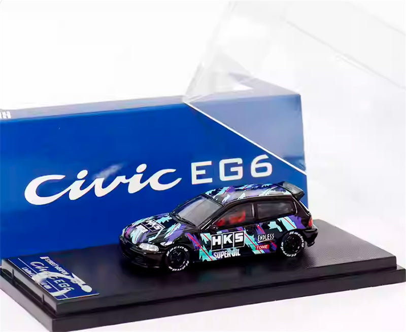 SW Honda Civic EG6 HKS coating Limited Edition 499PCS ONLY 1:64 Car Pre-built Model view7