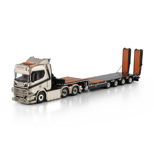 1:50 SCANIA DIJKSTRA R CR20N 6X2 SEMI LOW LOADER W/ RAMPS 4 AXLE WSI Diecast Model