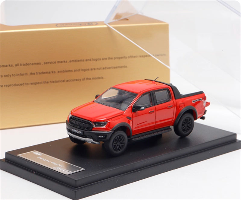 MK Miniatures Ford Ranger Raptor Pickup Red 1:64 Truck Pre-built Model view8