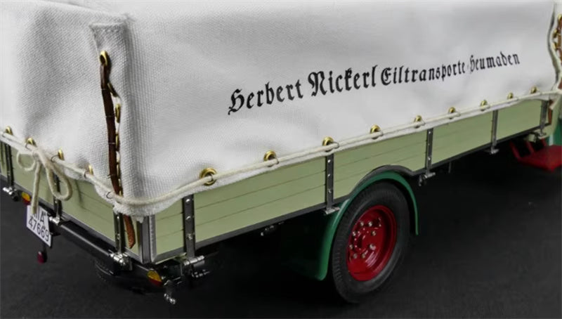 CMC Mercedes Benz LKW LO2750 Truck Transport w/ Tarpaulin Green 1:18 Truck Pre-built Model view7