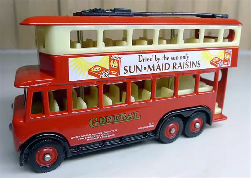 CORGI SUN MAID RAISINS London double decker bus tram red 1:76 Car Pre-built Model