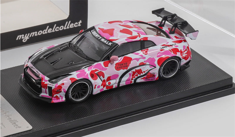 mymodelcollect Nissan GT-R R35 LBWK Limited Edition Pink 1:64 Car Pre-built Model view1