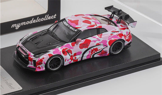 mymodelcollect Nissan GT-R R35 LBWK Limited Edition Pink 1:64 Car Pre-built Model view1
