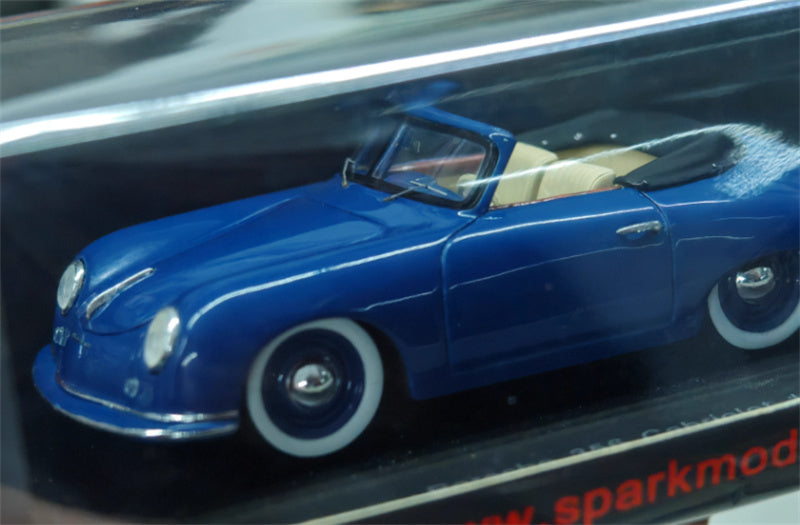 Spark Porsche 356 Cabriolet 1951 Blue 1:43 Car Pre-built Model view1
