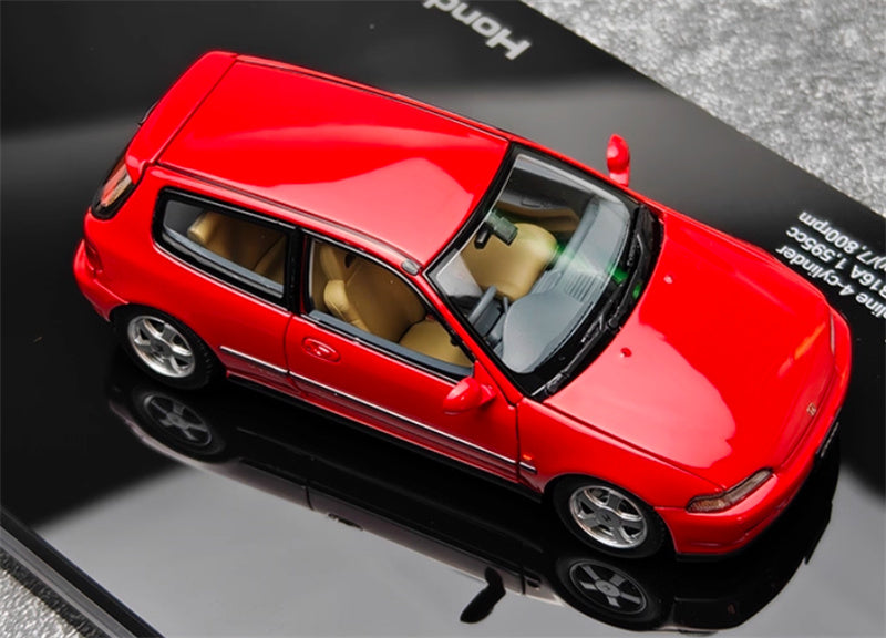 LCD-MODELS Honda Civic SiR II EG6 Fully open red Beige Interior 1:43 Car Model view6