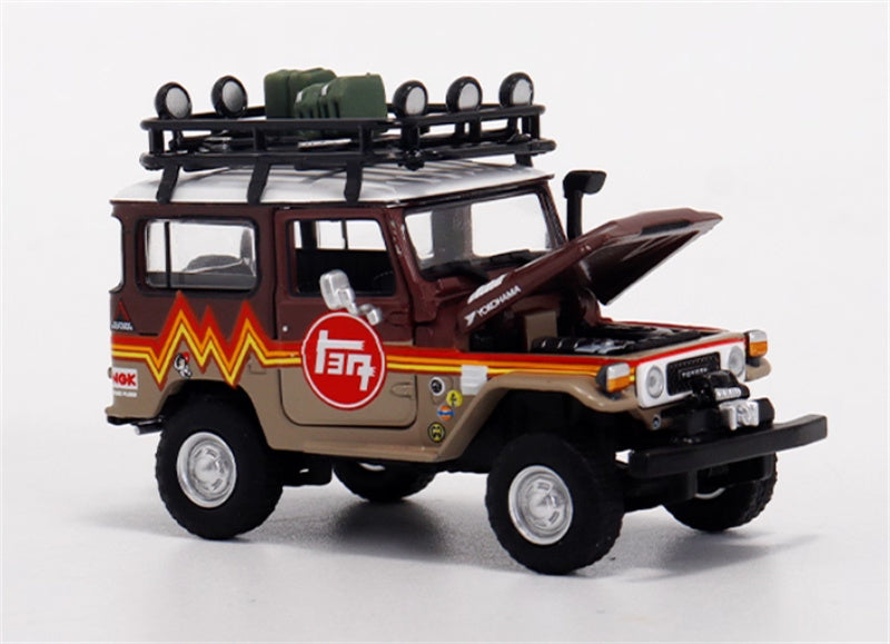 Rhino Model Toyota FJ40 Land Cruiser J40/LC40 Brown red double spelling 1:64 Truck Pre-built Model view5