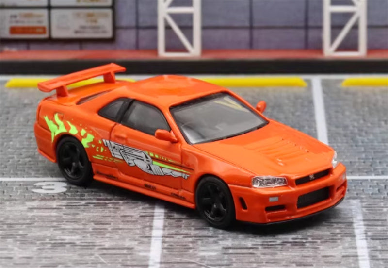 SW Nissan Skyline GTR R34 Z-Tune Limited Edition 599PCS ONLY 1:64 car Pre-built Model view3