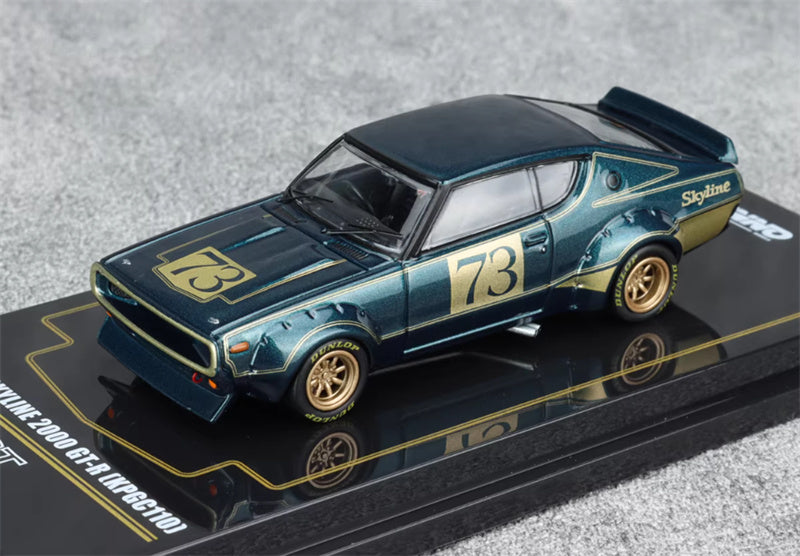 INNO64 Nissan Skyline 2000 GT-R (KPGC110) Green 1:64 car Pre-built Model view1