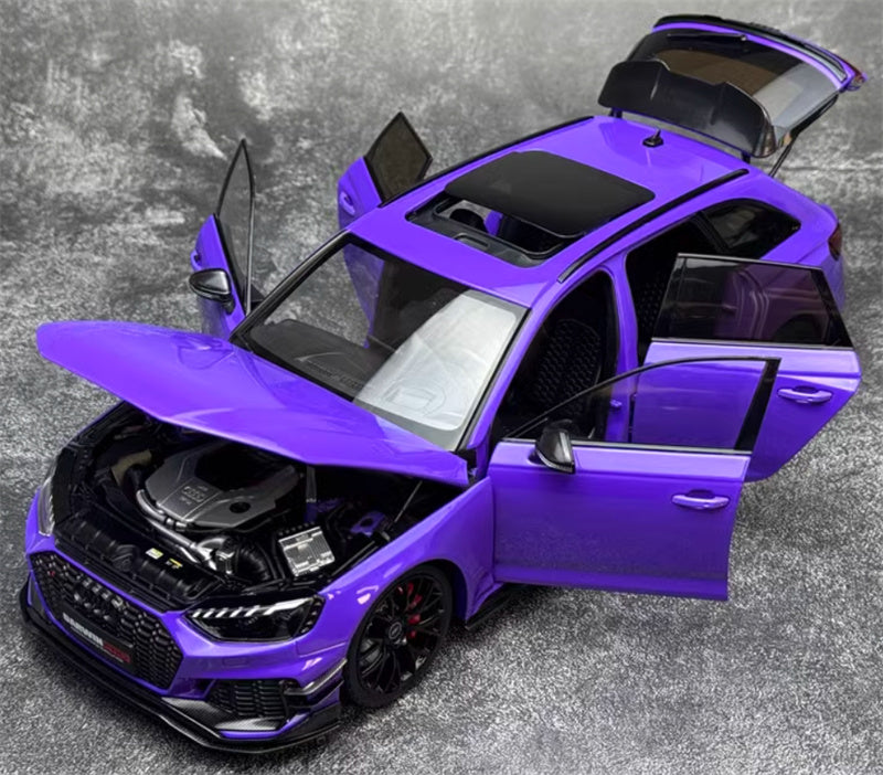 Kiloworks AUDI RS4 Avant Darwin Pro Venice Purple 1:18 Car Pre-built Model