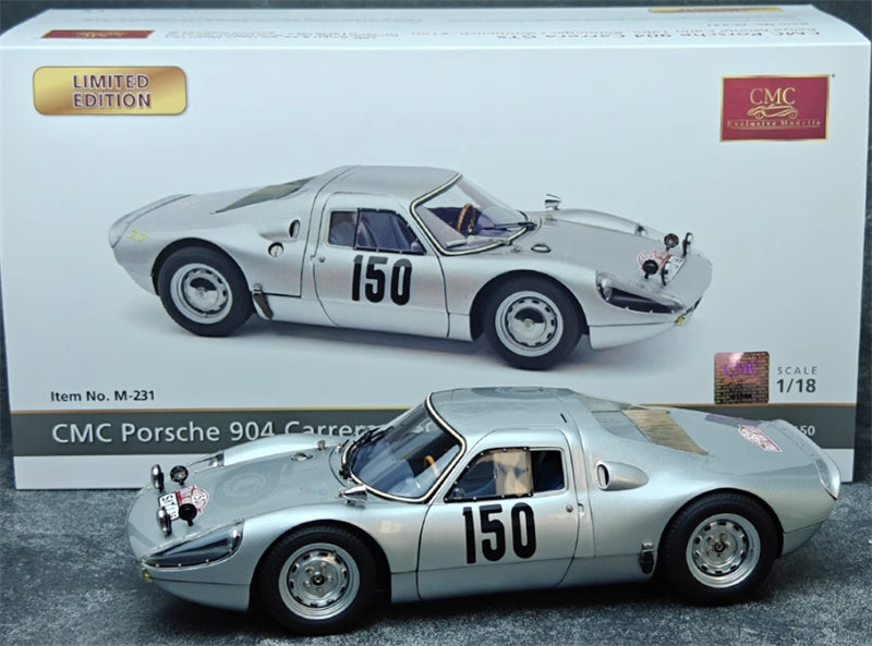 CMC Porsche 904 Carrera GTS Rally Monte Carlo 1965 Bohringer #150 silver Limited Edition 1500PCS ONLY 1:18 Car Pre-built Model view9