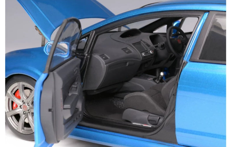 1:18 Honda Civic Type R FD2 Late Version MotorHelix Limited Edition 599PCS ONLY VIVID BLUE PEARL Diecast Model view5