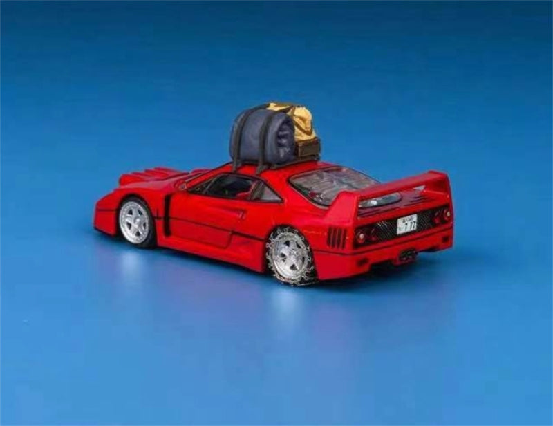 Findclassically Ferrari Takeshi Kimura's F40 Red Snow Version Filp-Up Light Limited Edition 800PCS ONLY 1:64 car Pre-built Model view5