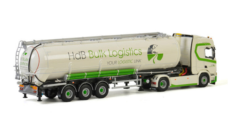 WSI SCANIA R HIGHLINE CR20H 4X2 BULK TRAILER / TIPPER - 3 AXLE HDB LOGISTICS 1:50 Truck Pre-built Model
