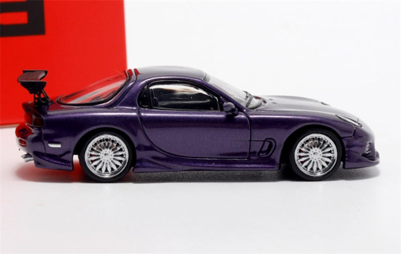 Mortal Mazda RX7 Veilside Limited Edition Purple 1:64 Car Pre-built Model view3