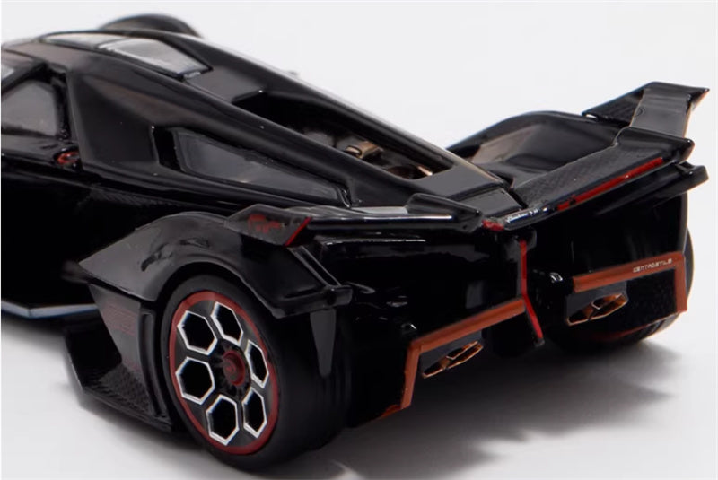 LeManFang Lamborghini V12 Vision VGT Concept Car Metallic Black 1:64 Car Pre-built Model view7