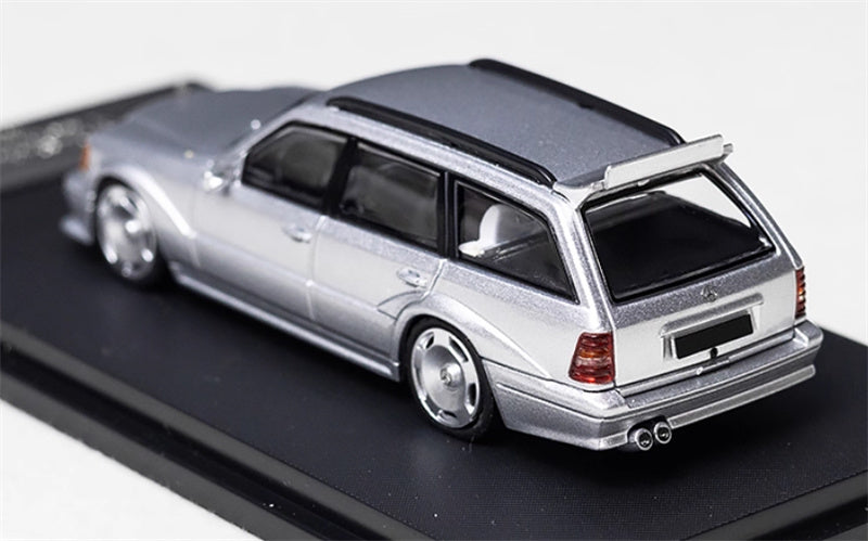 Mortal Mercedes Benz S124 T MODEII EVO2 wagon silver pancake wheels Limited Edition 999PCS ONLY 1:64 Car Pre-built Model view2