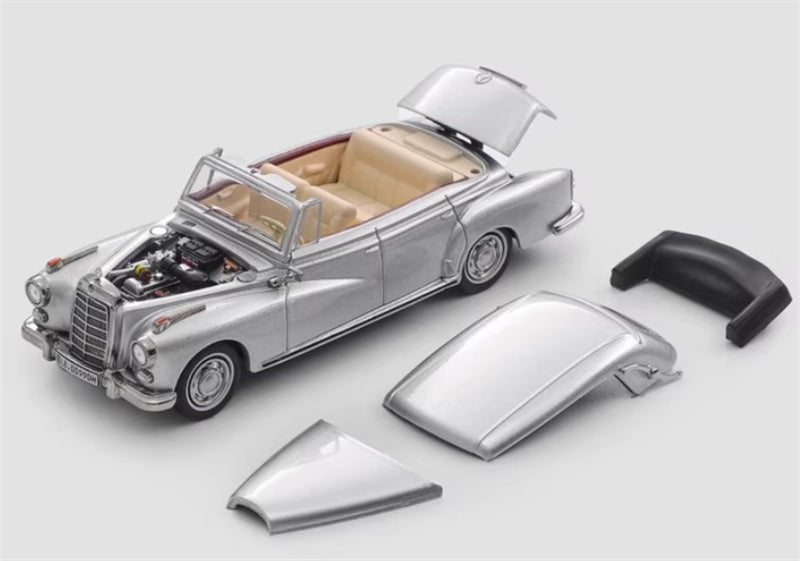 Mortal Mercedes Benz TYP 300D Cabriolet W189 Limited Edition 499PCS ONLY silver 1:64 Car Pre-built Model view1