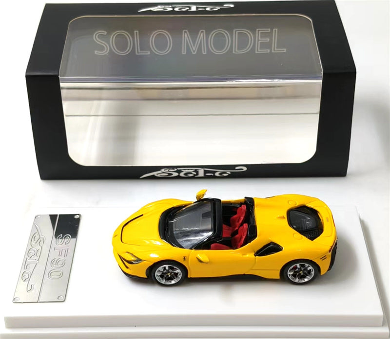 Solo Model Ferrari SF90 supercar Yellow convertible 1:64 Car Pre-built Airliner Model Display view7