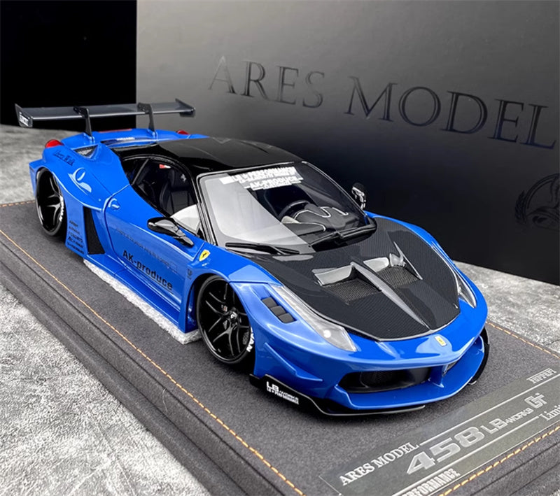 ARES MODEL Ferrari 458GT sports car Limited Edition Blue 1:18 Resin Car