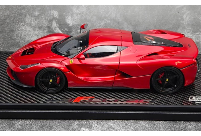 1:18 Ferrari LaFerrari  Metal Red - Black Wheel - Carbon Fiber Base BBR MODELS Limited Edition DIECAST Model