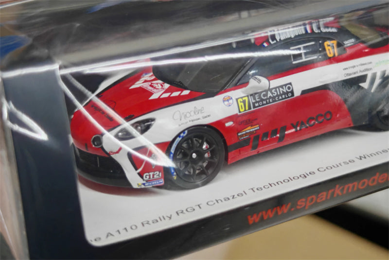 Spark Alpine A110 Rally RGT Chazel Technologie Course Winner RGT Rally Monte Carlo 2023 1:43 Car Pre-built Model view10