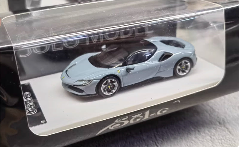 Solo Model Ferrari SF90 supercar Grey hardtop 1:64 Car Pre-built Airliner Model Display view7