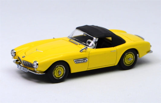 GFCC BMW 507 Roadster Retro Car 1957 Yellow Convertible Softtop 1:64 car Pre-built Model view1