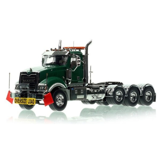 1:50 Mack  Titan Tri-axle Heavy Haul Replicas  Green Diecast Model